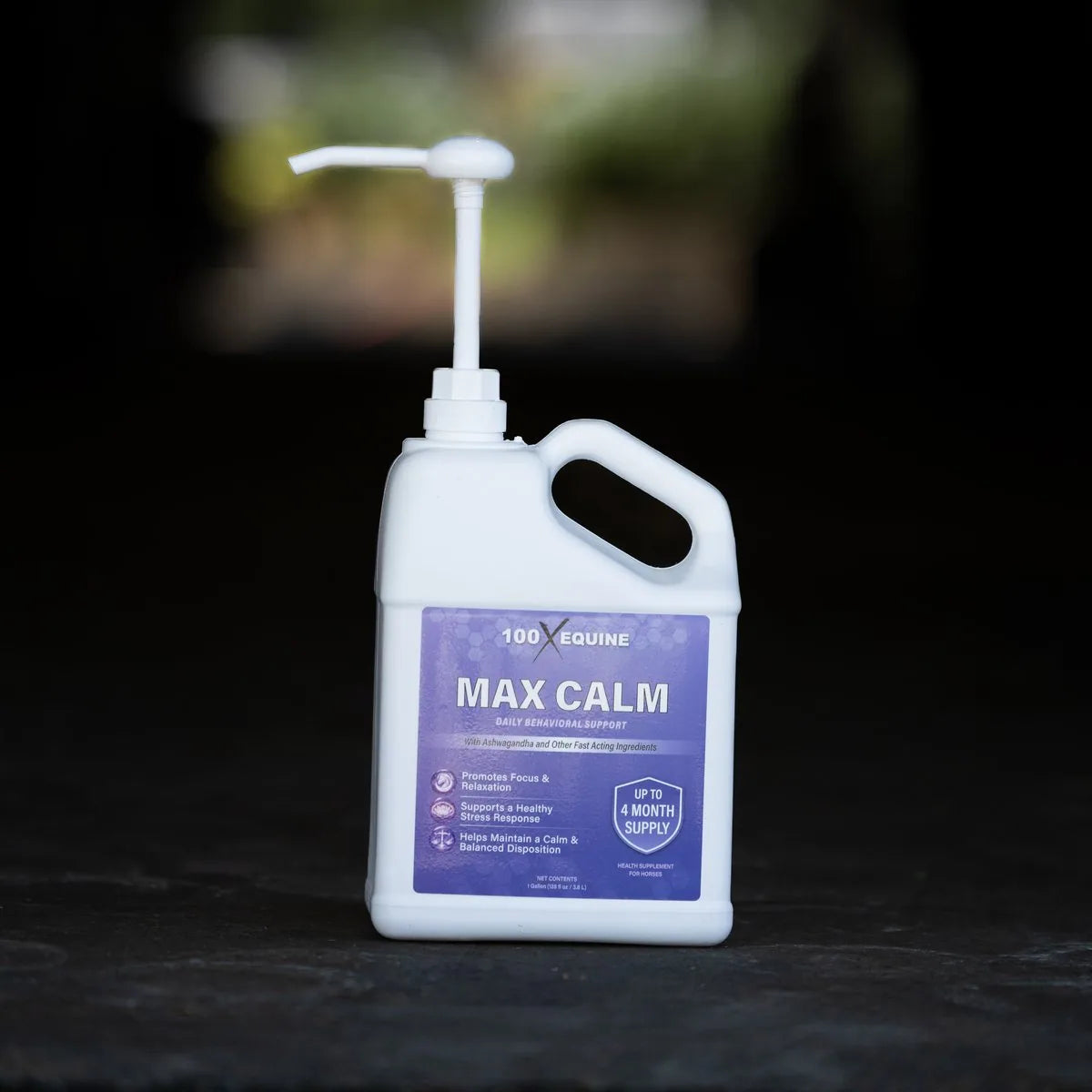 Max Calm 1 gallon jug, front